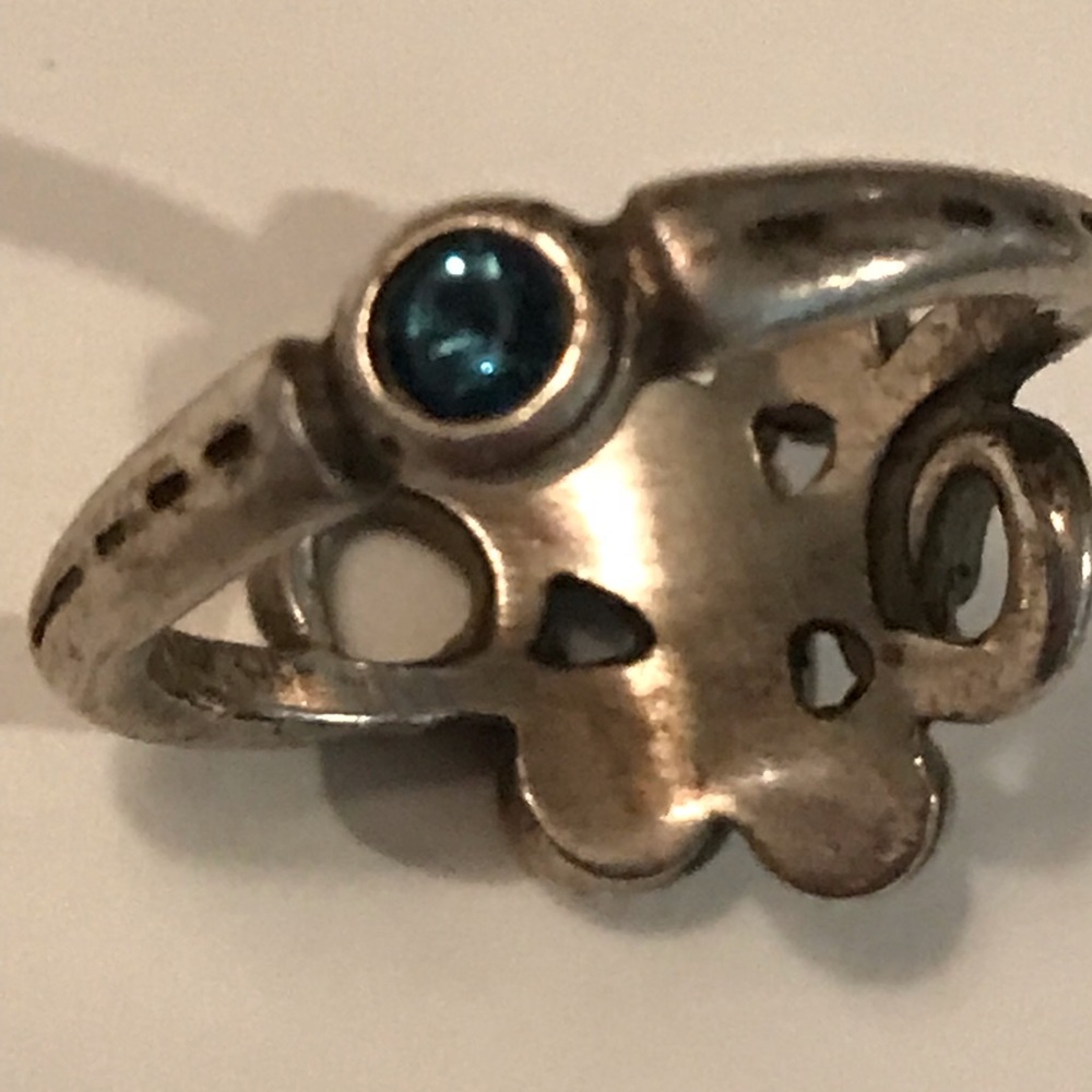 Unique Sterling Multi Stone Ring - image 3
